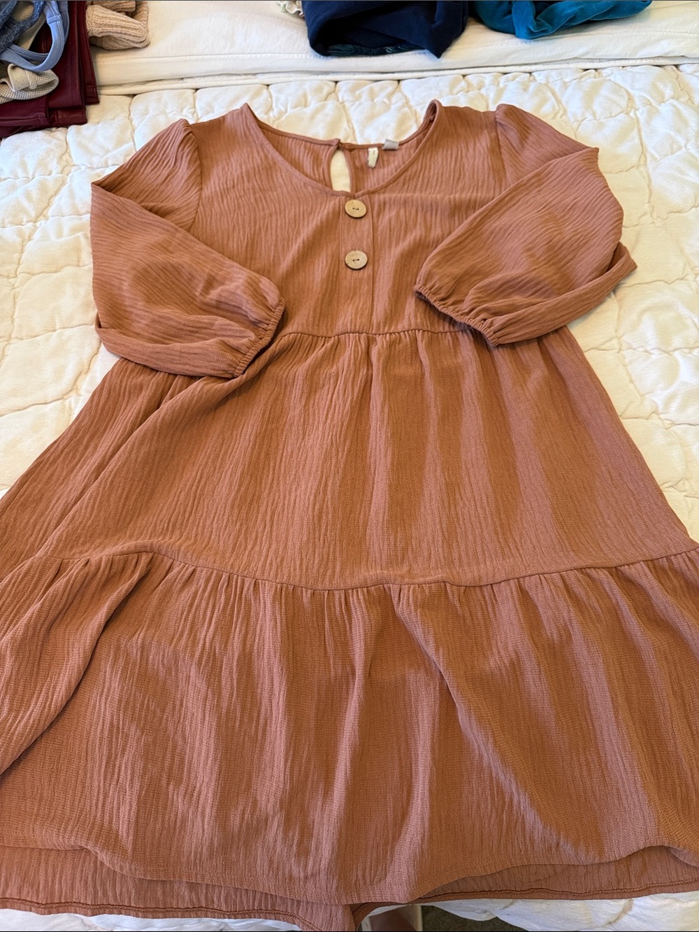 Button-Front Tiered Dress
